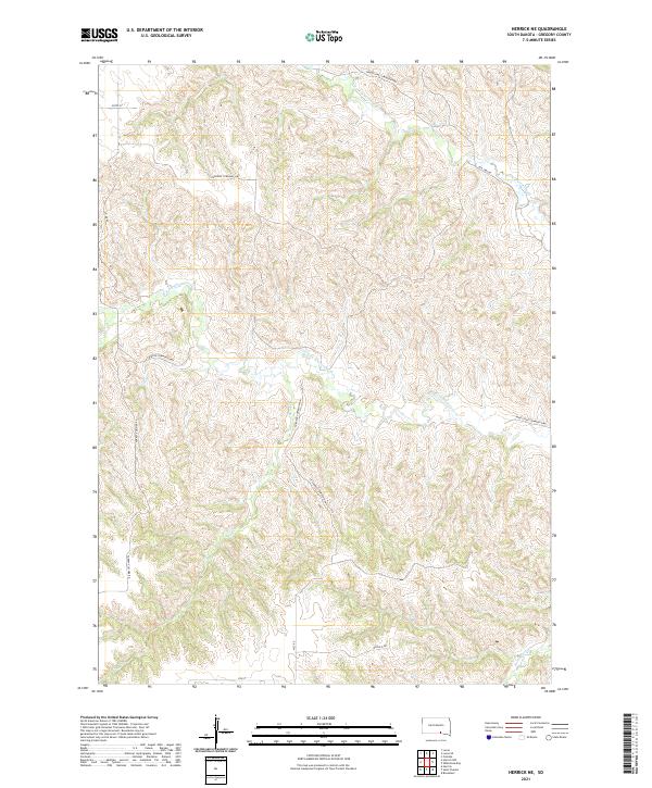 USGS US Topo 7.5-minute map for Herrick NE SD 2021