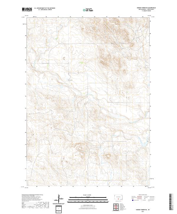 USGS US Topo 7.5-minute map for Hidden Timber NE SD 2021