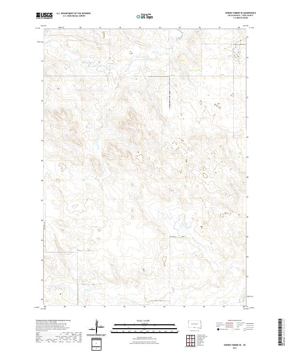 USGS US Topo 7.5-minute map for Hidden Timber SE SD 2021