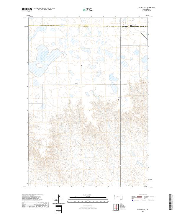 USGS US Topo 7.5-minute map for High Elk Hill SD 2021