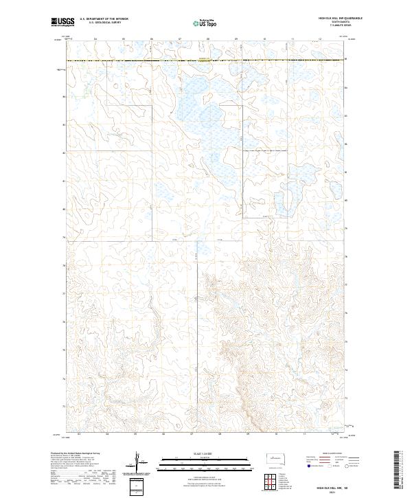 USGS US Topo 7.5-minute map for High Elk Hill NW SD 2021