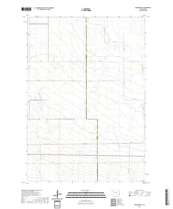 USGS US Topo 7.5-minute map for Highmore SE SD 2021