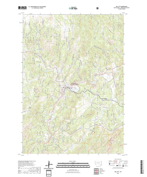 USGS US Topo 7.5-minute map for Hill City SD 2021