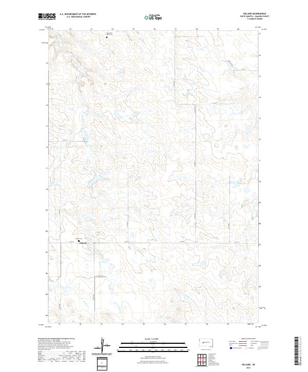 USGS US Topo 7.5-minute map for Hilland SD 2021