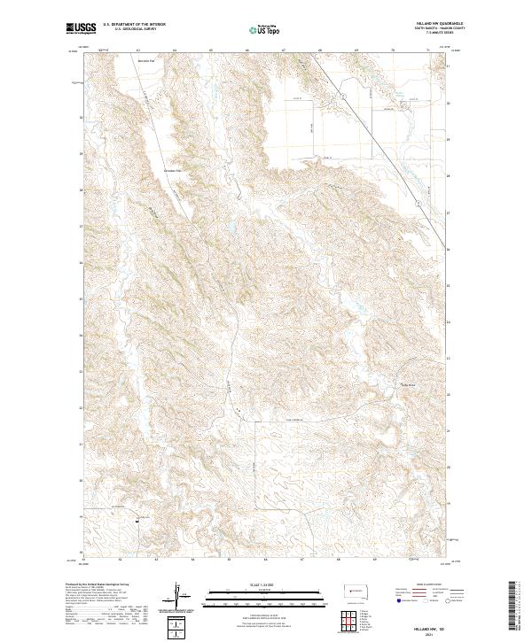 USGS US Topo 7.5-minute map for Hilland NW SD 2021