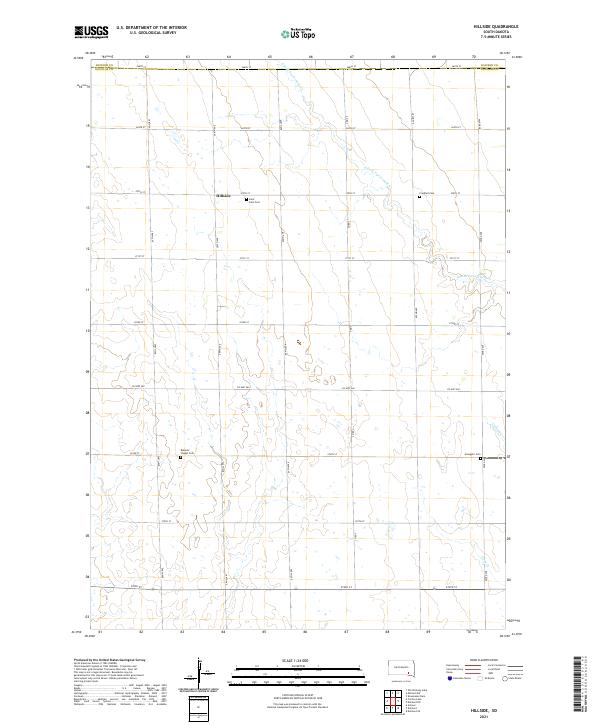 USGS US Topo 7.5-minute map for Hillside SD 2021