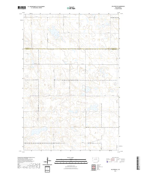 USGS US Topo 7.5-minute map for Hillsview SE SD 2021