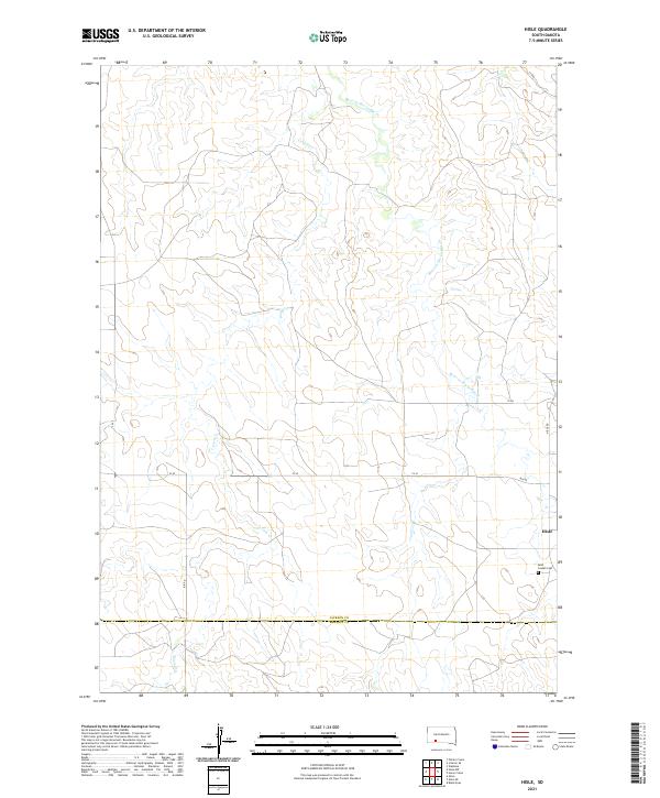 USGS US Topo 7.5-minute map for Hisle SD 2021