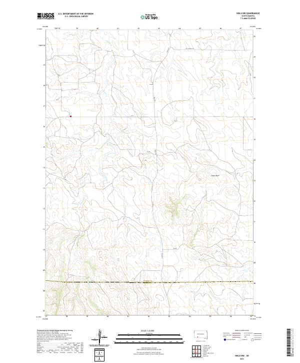 USGS US Topo 7.5-minute map for Hisle NW SD 2021