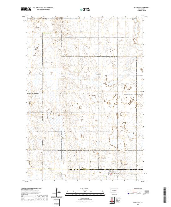 USGS US Topo 7.5-minute map for Hitchcock SD 2021