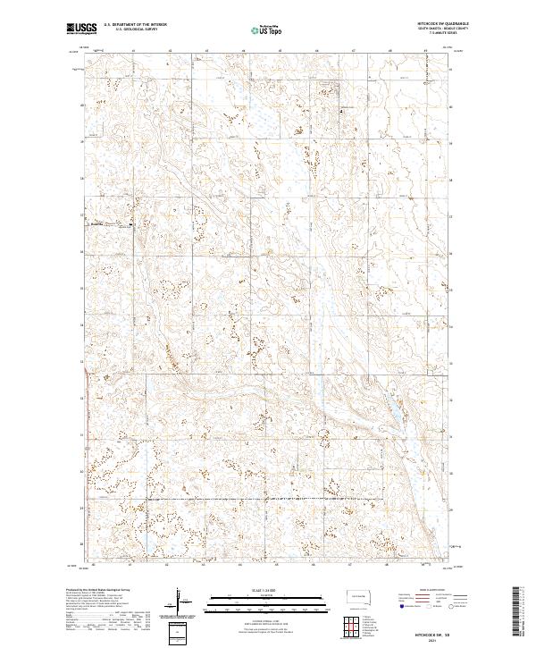 USGS US Topo 7.5-minute map for Hitchcock SW SD 2021