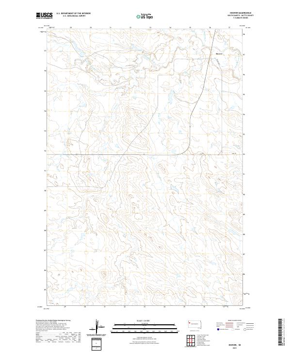 USGS US Topo 7.5-minute map for Hoover SD 2021