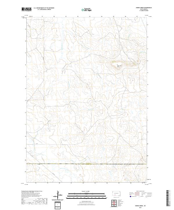 USGS US Topo 7.5-minute map for Horse Creek SD 2021