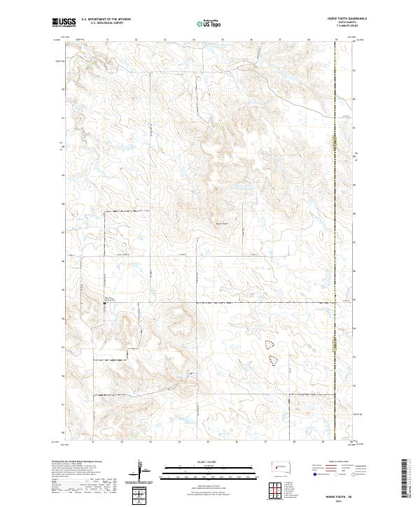 USGS US Topo 7.5-minute map for Horse Tooth SD 2021