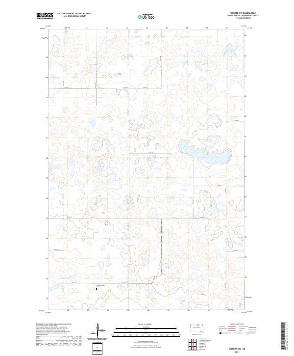 USGS US Topo 7.5-minute map for Hosmer NW SD 2021