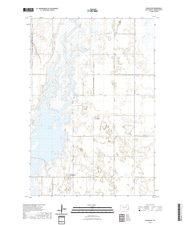 USGS US Topo 7.5-minute map for Houghton SD 2021