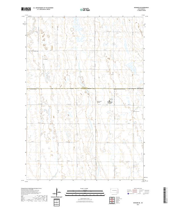 USGS US Topo 7.5-minute map for Howard NE SD 2021