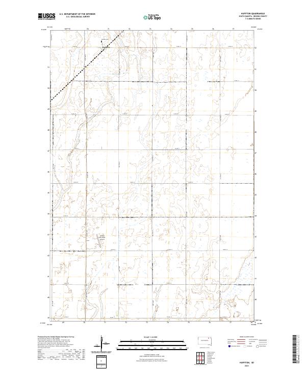 USGS US Topo 7.5-minute map for Huffton SD 2021