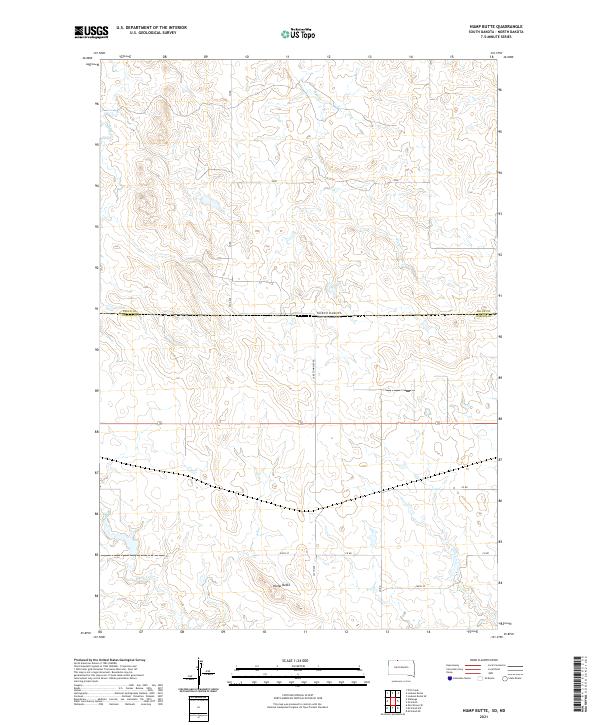 USGS US Topo 7.5-minute map for Hump Butte SDND 2021