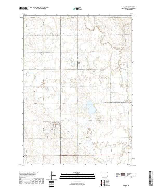 USGS US Topo 7.5-minute map for Hurley SD 2021