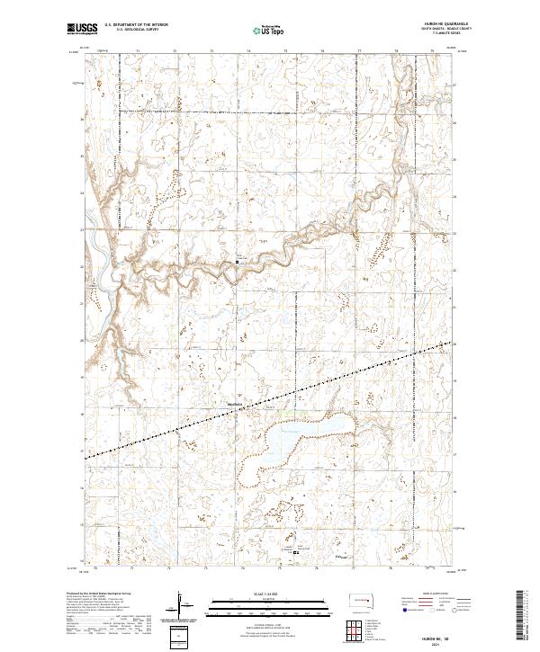 USGS US Topo 7.5-minute map for Huron NE SD 2021