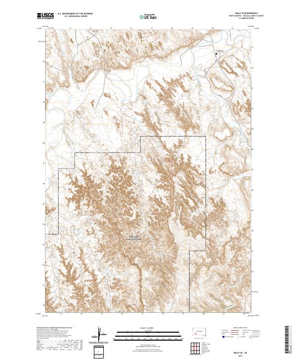 USGS US Topo 7.5-minute map for Imlay SE SD 2021