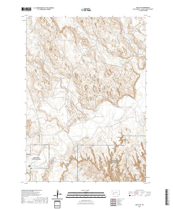 USGS US Topo 7.5-minute map for Imlay SW SD 2021