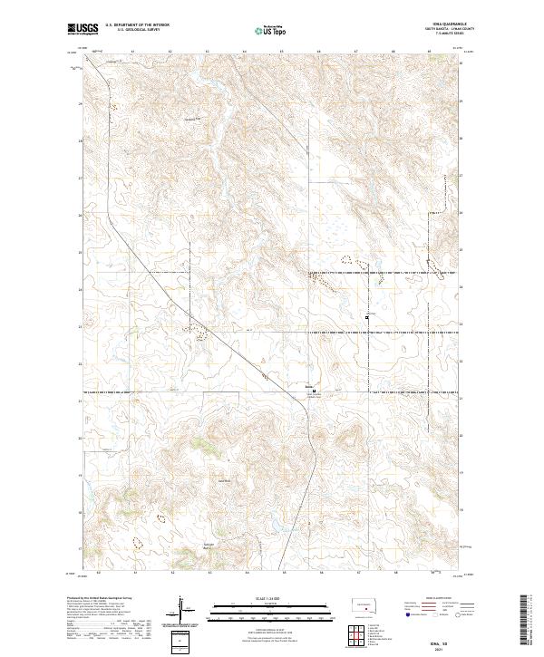 USGS US Topo 7.5-minute map for Iona SD 2021