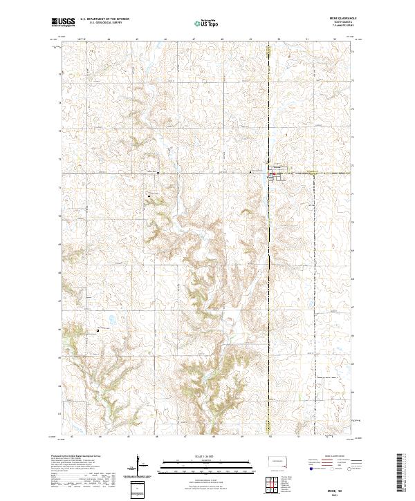 USGS US Topo 7.5-minute map for Irene SD 2021