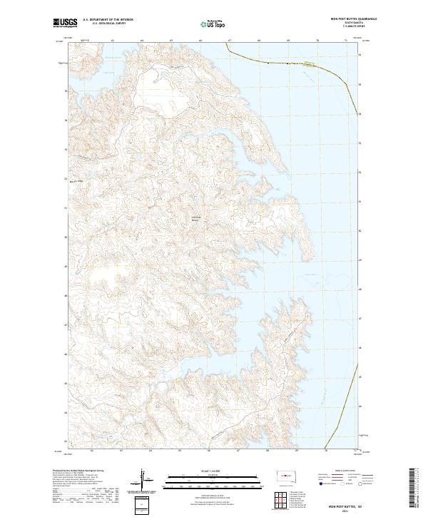 USGS US Topo 7.5-minute map for Iron Post Buttes SD 2021