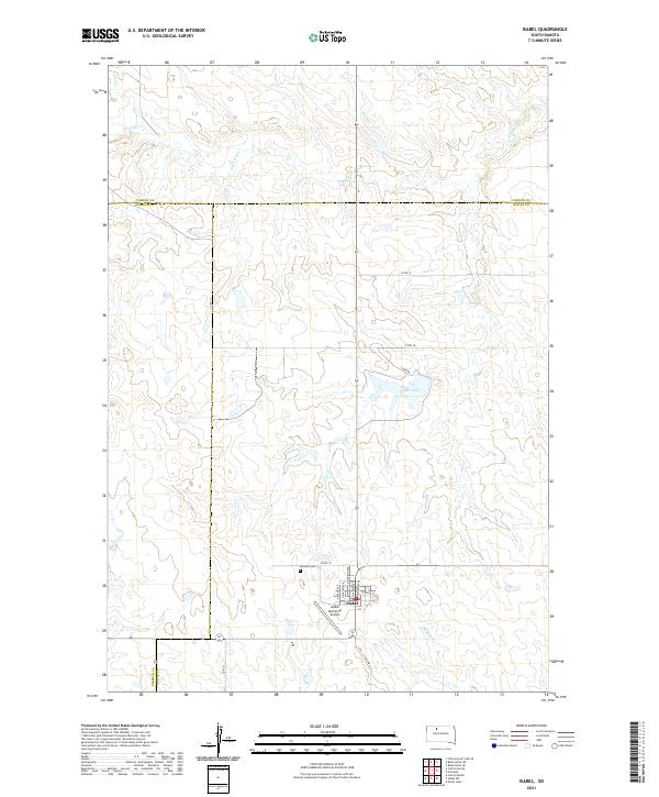 USGS US Topo 7.5-minute map for Isabel SD 2021