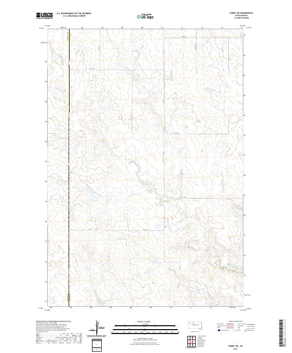 USGS US Topo 7.5-minute map for Isabel SW SD 2021