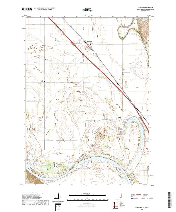 USGS US Topo 7.5-minute map for Jefferson SDNEIA 2021