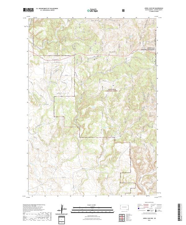 USGS US Topo 7.5-minute map for Jewel Cave NW SD 2021