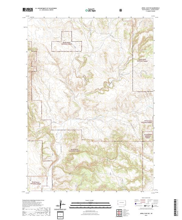 USGS US Topo 7.5-minute map for Jewel Cave SW SD 2021