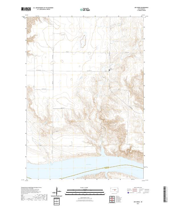 USGS US Topo 7.5-minute map for Joe Creek SD 2021