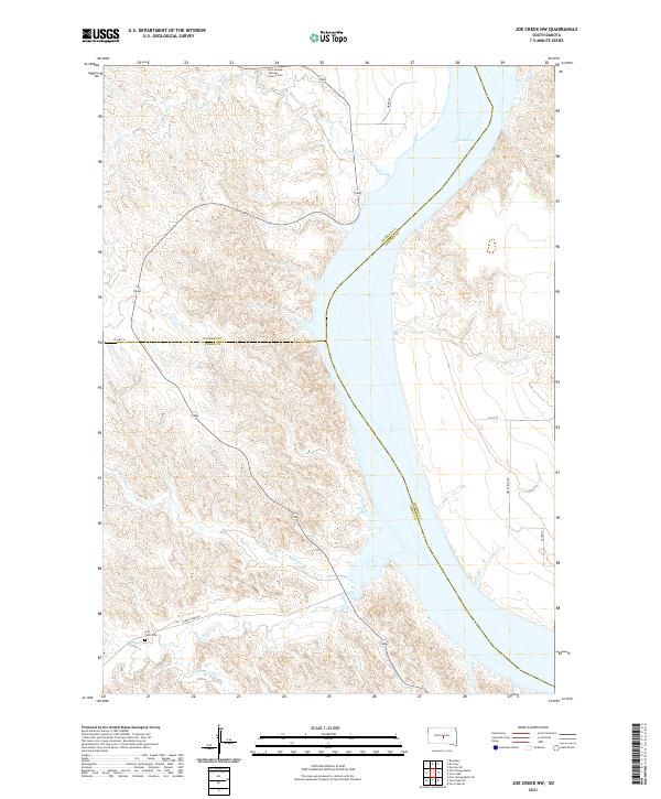 USGS US Topo 7.5-minute map for Joe Creek NW SD 2021