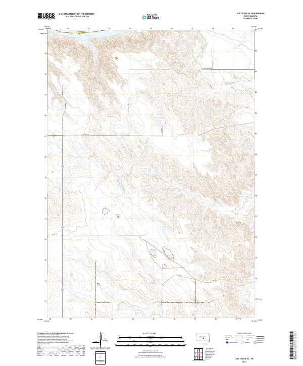 USGS US Topo 7.5-minute map for Joe Creek SE SD 2021