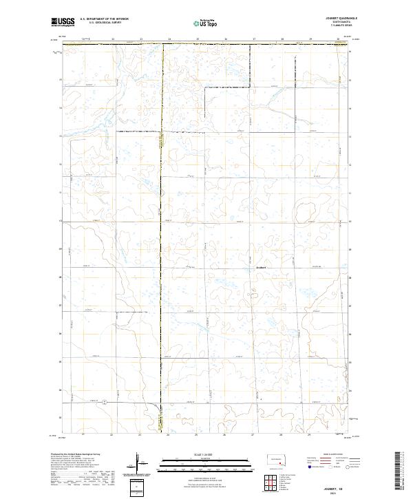 USGS US Topo 7.5-minute map for Joubert SD 2021