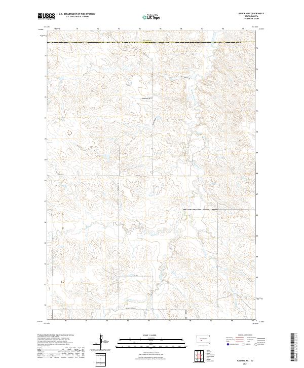 USGS US Topo 7.5-minute map for Kadoka NE SD 2021