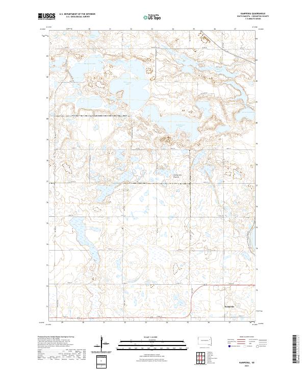 USGS US Topo 7.5-minute map for Kampeska SD 2021