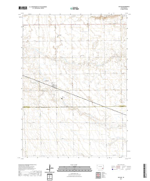 USGS US Topo 7.5-minute map for Kaylor SD 2021