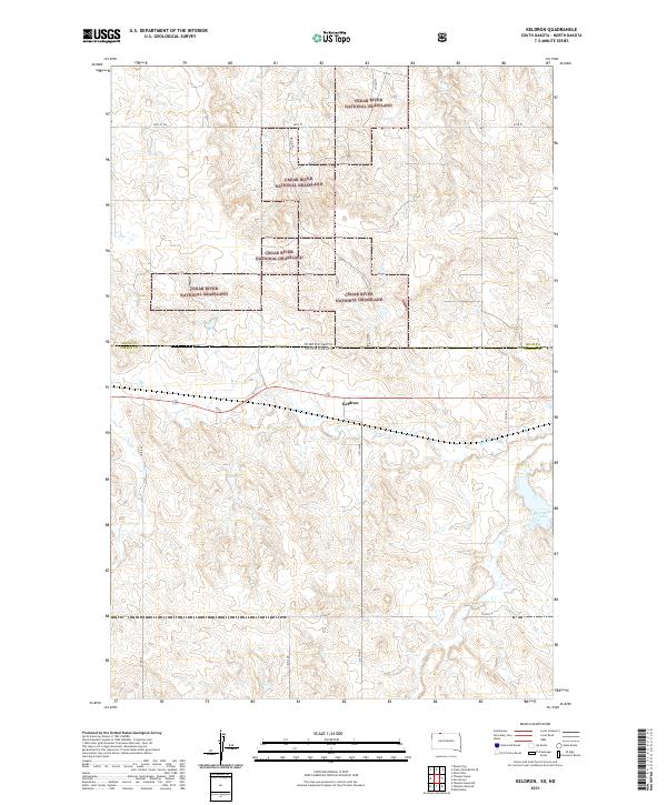 USGS US Topo 7.5-minute map for Keldron SDND 2021