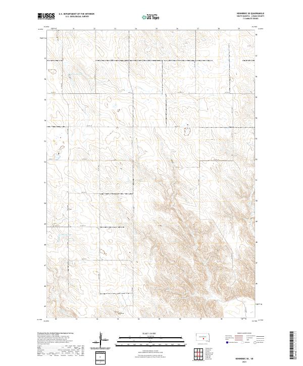 USGS US Topo 7.5-minute map for Kennebec SE SD 2021