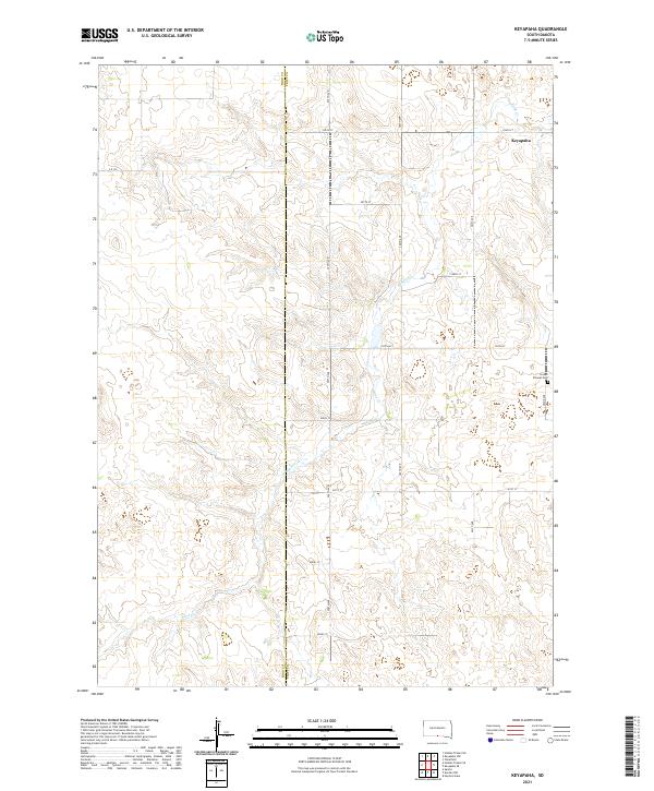 USGS US Topo 7.5-minute map for Keyapaha SD 2021