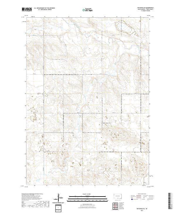 USGS US Topo 7.5-minute map for Keyapaha SE SD 2021