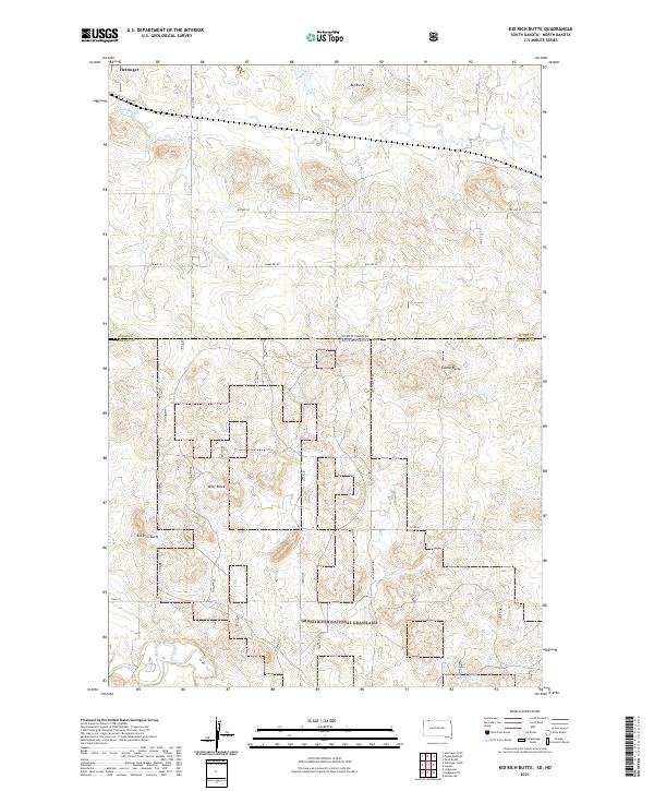 USGS US Topo 7.5-minute map for Kid Rich Butte SDND 2021