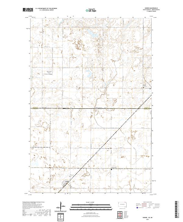 USGS US Topo 7.5-minute map for Kidder SDND 2021