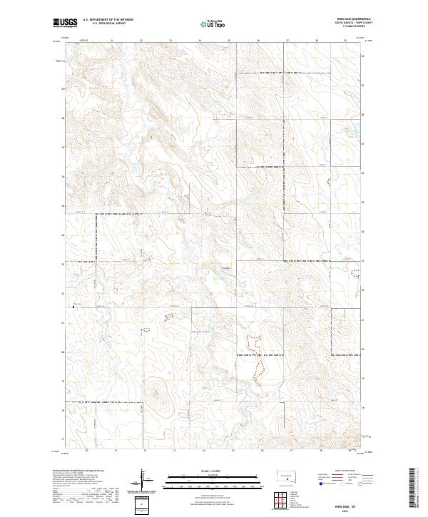 USGS US Topo 7.5-minute map for King Dam SD 2021