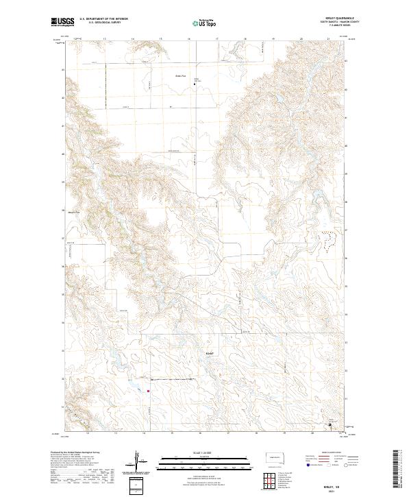 USGS US Topo 7.5-minute map for Kirley SD 2021